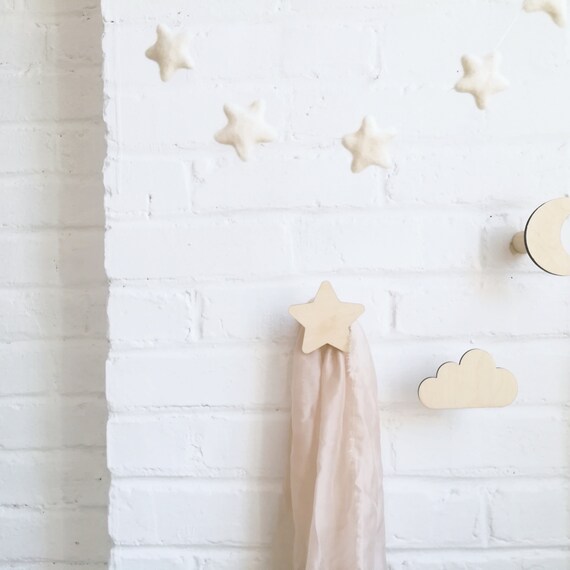 Patere Nuage Chambre Bebe Porte Manteau Patere Nuage Lune Etsy France