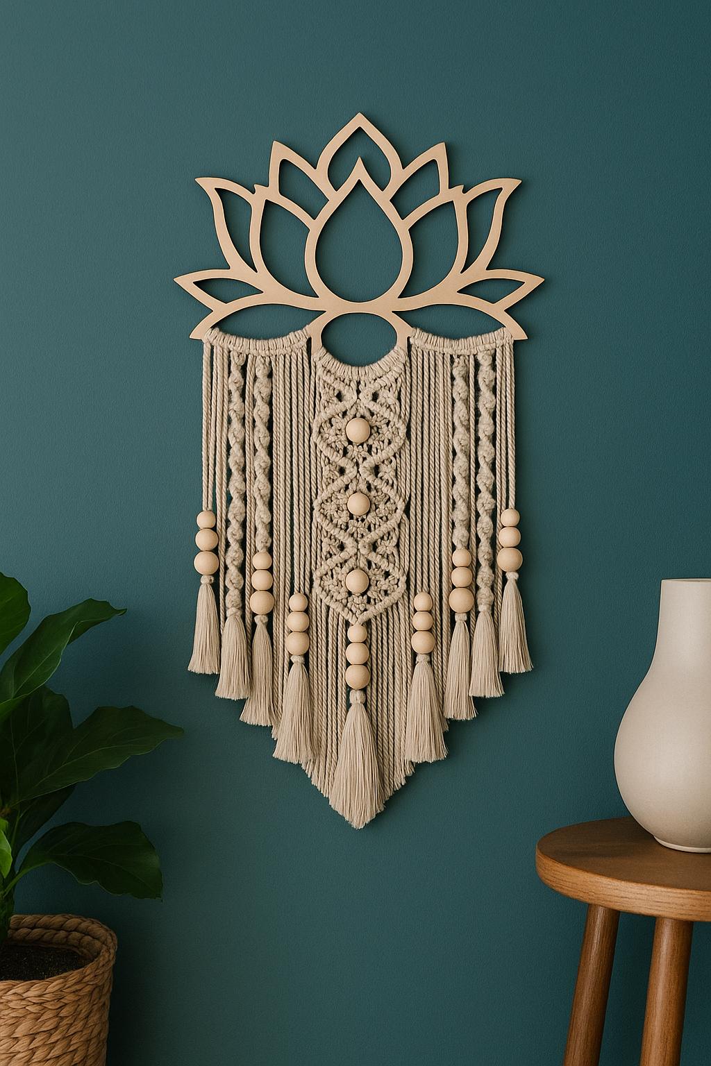 Macrame Wall  Decor Boho  – 100% Handmade Natural Cotton Wall Decor – Boho Style, Wall Piece, Textured Fiber Wall Art