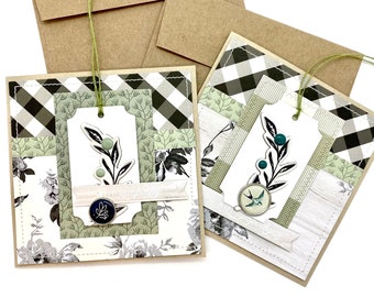 elegant farmhouse style sympathy cards and envelopes - set of 2