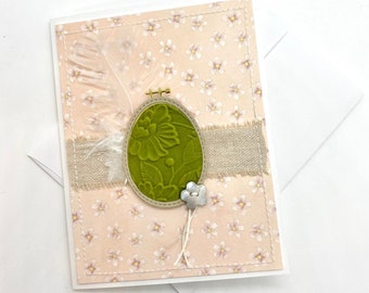 handmade Easter card - original - embossed egg