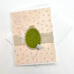 handmade Easter card - original - embossed egg