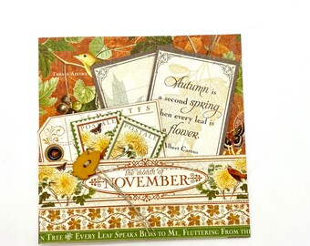 November birthday or wedding anniversary, or Thanksgiving card