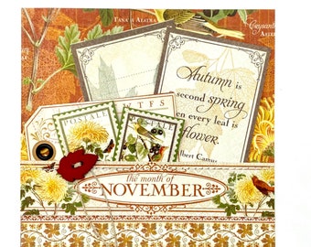 November birthday or wedding anniversary, or Thanksgiving card