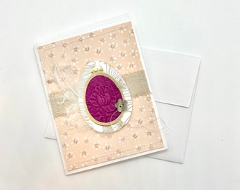 handmade Easter card - original - embossed egg