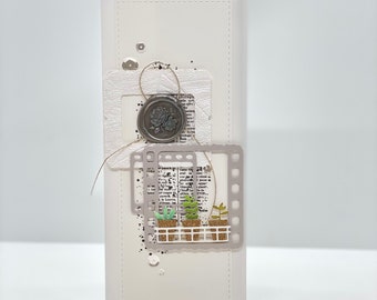 modern birthday card - potted plants - film slides - original design