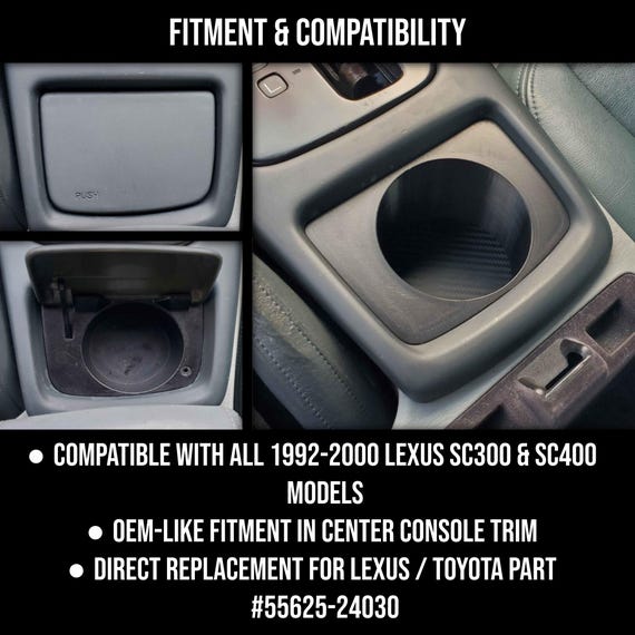 OEM Lexus SC300 SC400 Console Cup Holder – Tan Folding – 1992-2000 (Free Shipping)