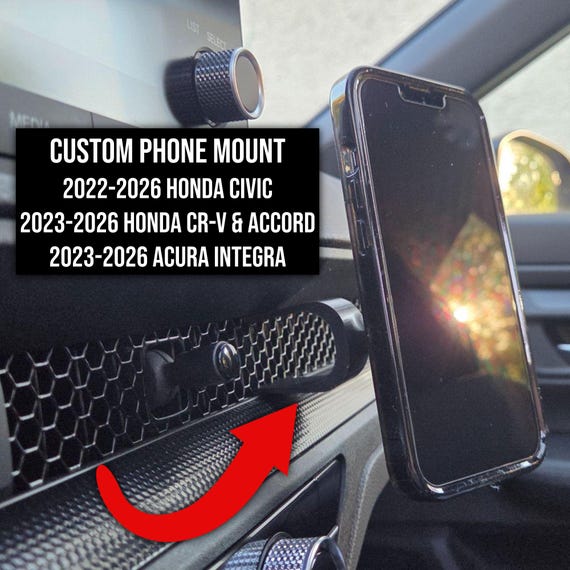 Custom Phone Mount for 2022-2026 Honda Civic & 2023-2026 Honda CR-V, Accord, and Acura Integra