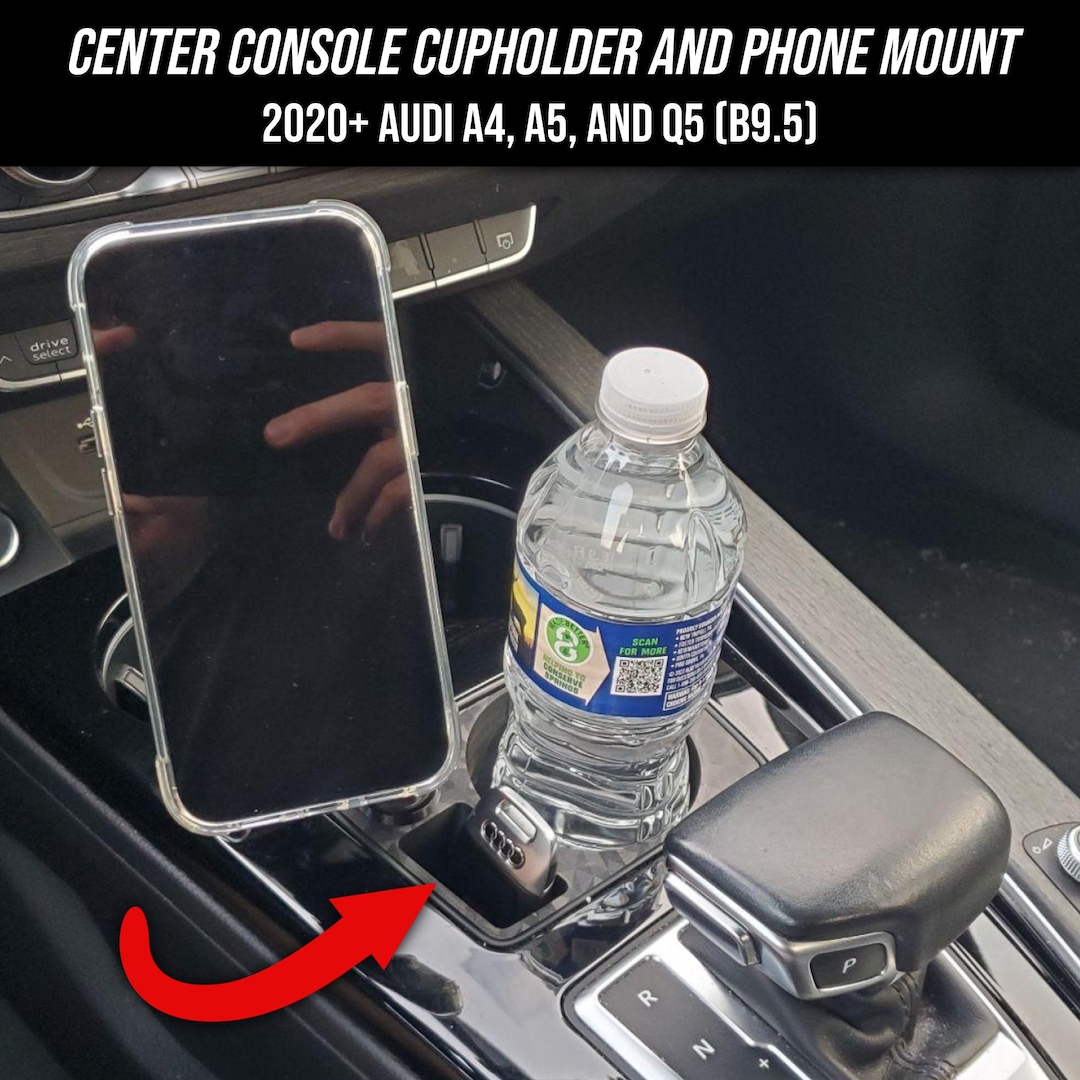 Center Console Cupholder and Phone Mount for 2020+ Audi A4, A5, and Q5 ...