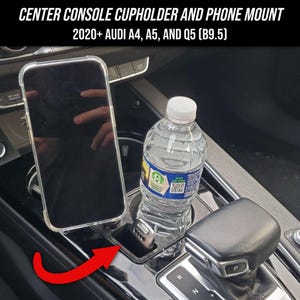 Center Console Cupholder and Phone Mount for 2020+ Audi A4, A5, and Q5 (B9.5)