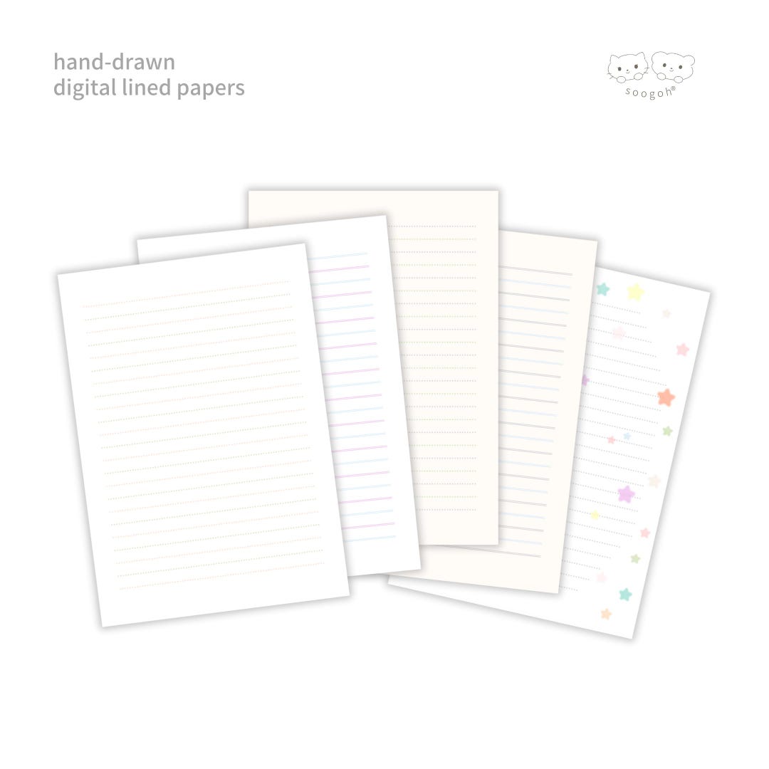 Digital Lined Paper - Etsy