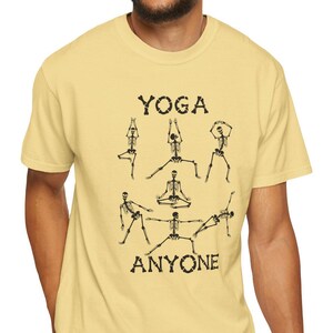 Skeleton Yoga T-Shirt: Unisex Garment-Dyed Cotton Tee