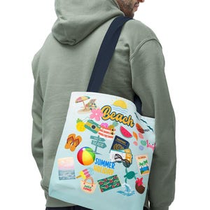 Colorful Beach Tote Bag: Summer Vibes Holiday Travel Bag