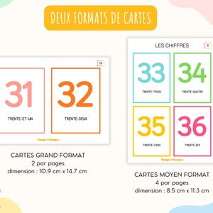Cette image montre les dimensions des cartes. Il y a deux formats de cartes. Les cartes grand format font 10.9 cm en largeur et 14.7 cm de hauteur. Les cartes moyen format font 8.5 cm de largeur et 11.3 cm de hauteur.