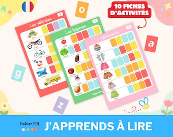 Montessori-Spiel zum Lesenlernen, Leseaktivität für Kinder, Wortbildungsspiel, Kindergartenaktivitäten, Lernspiel zum Ausdrucken