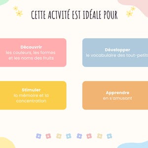 Cartes nomenclature sur les fruits, imagier enfant fruits en aquarelle, Jeu Montessori, activité école à la maison, cartes école maternelle image 7