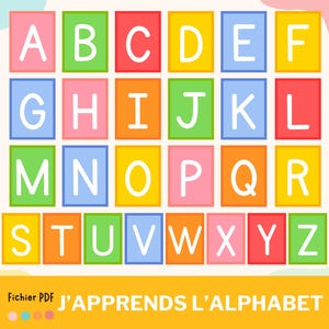 Cartes Montessori pour apprendre l’alphabet, abécédaire enfants lettres majuscule imprimable, activité lire et écrire maternelle maison, PDF