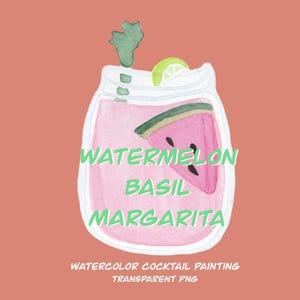 Illustration aquarelle de Margarita, modèle de plaque de cocktail, plaque de boisson Margarita, boisson à la main Art en téléchargement numérique