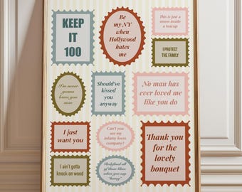 The Life of a Showgirl Lyric Print, TLOAS Poster, Stamp Style Print, TS12, In my showgirl era