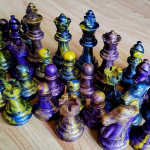 Resin Chess Pieces – Handmade Replacement Set (No Board)