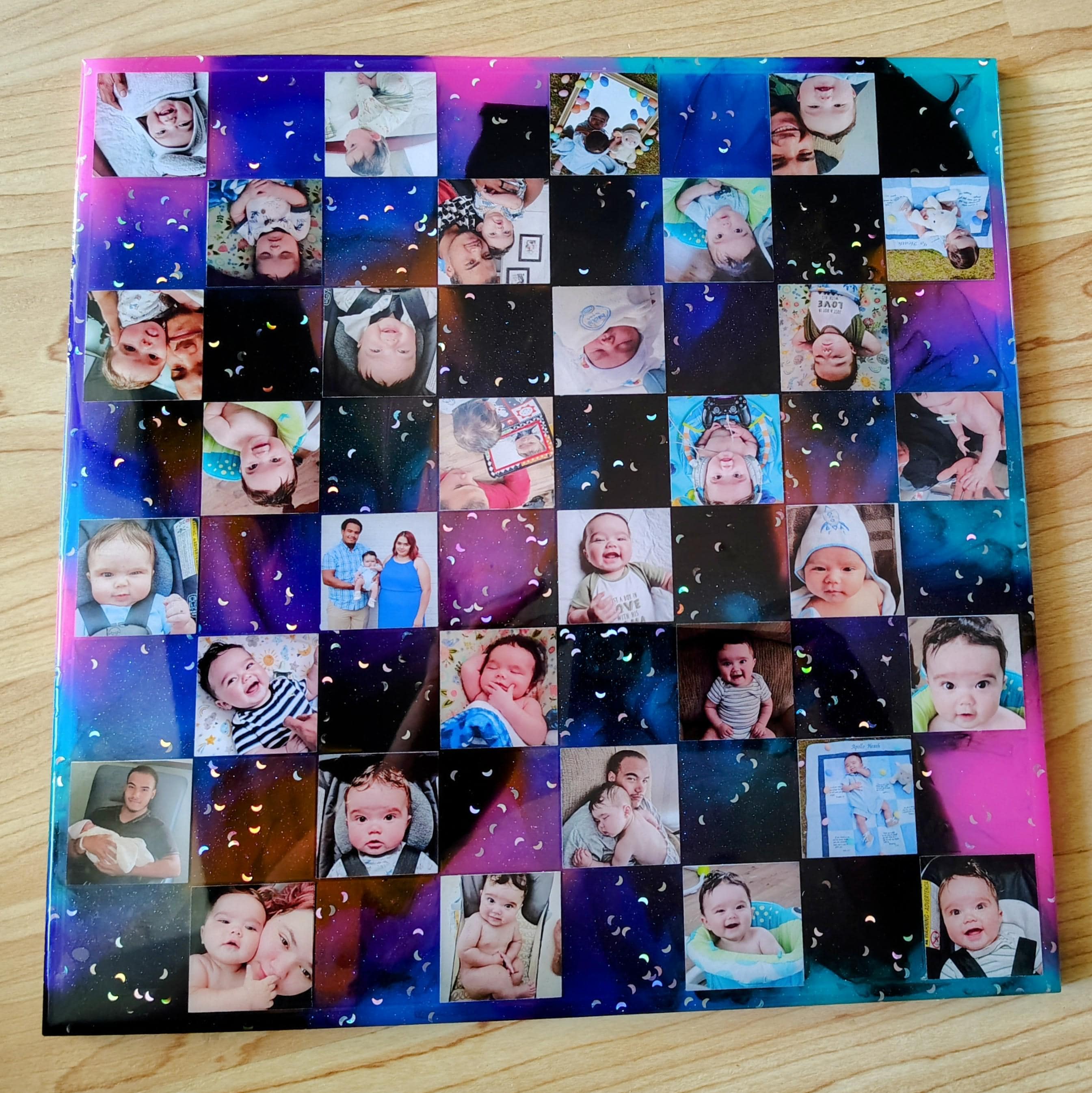15-Inch Custom Resin Chess & Checkers Set – Personalized with Photos - Thumbnail 2