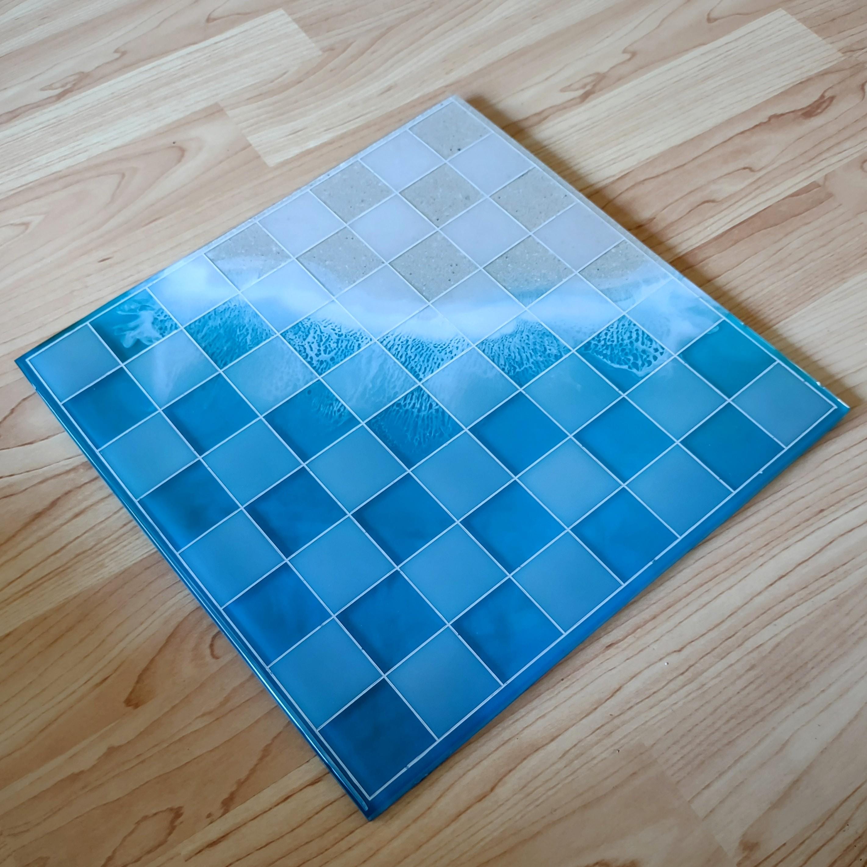 12-Inch Beach Resin Chess & Checkers Set – Handmade Ocean Board - Thumbnail 7