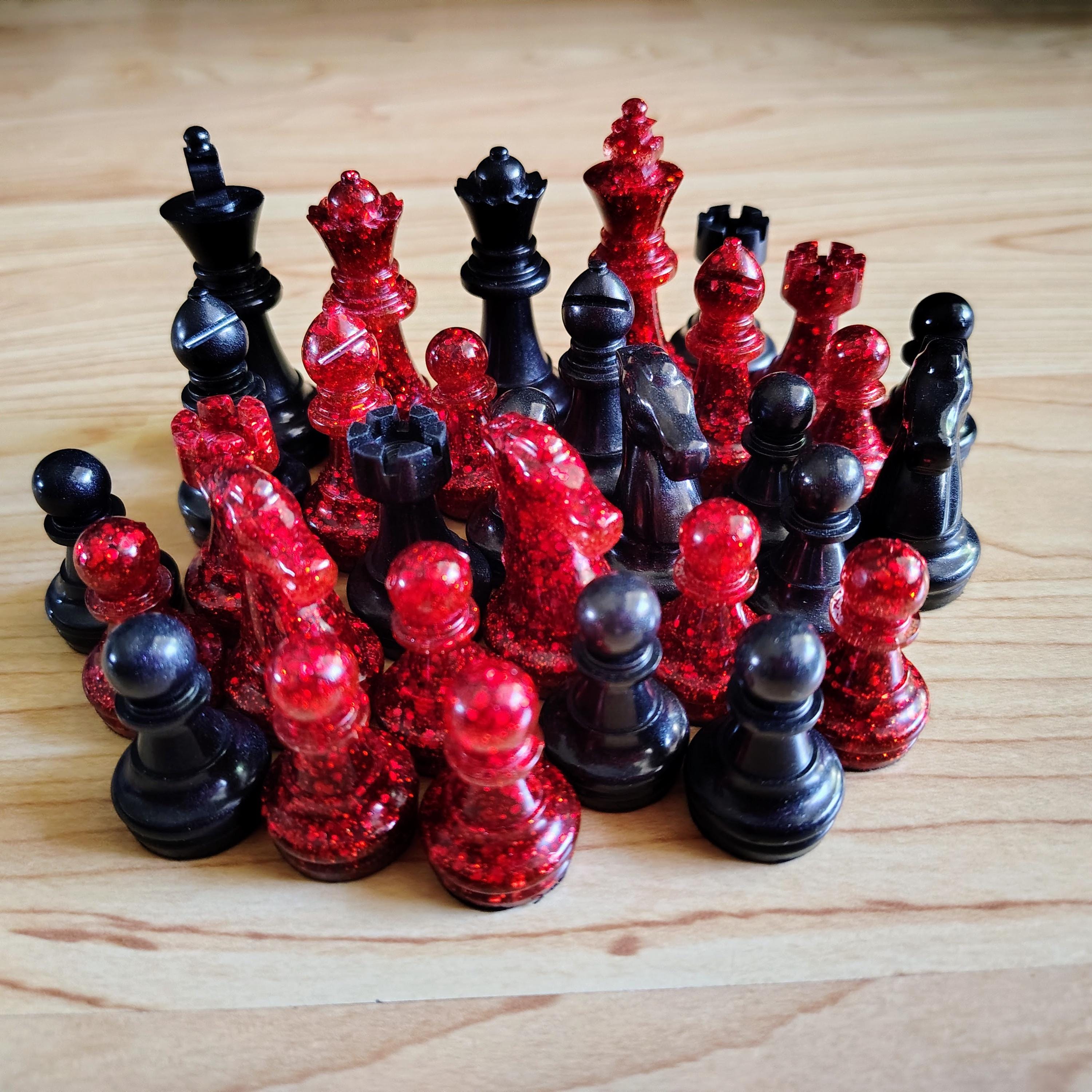 Resin Chess Pieces – Handmade Replacement Set (No Board)