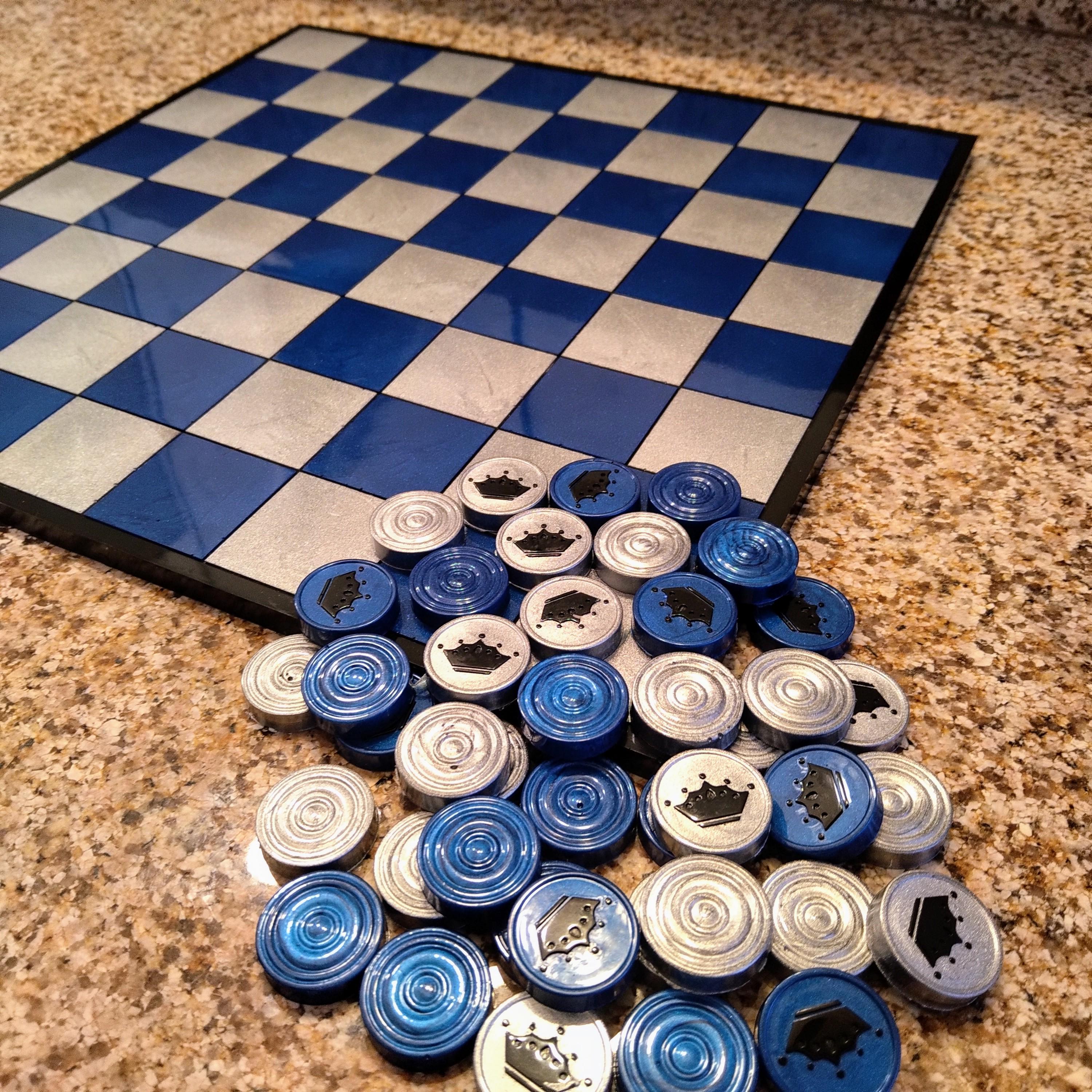 Custom Resin Checkers Set – Handmade Game for Kids & Adults - Thumbnail 4