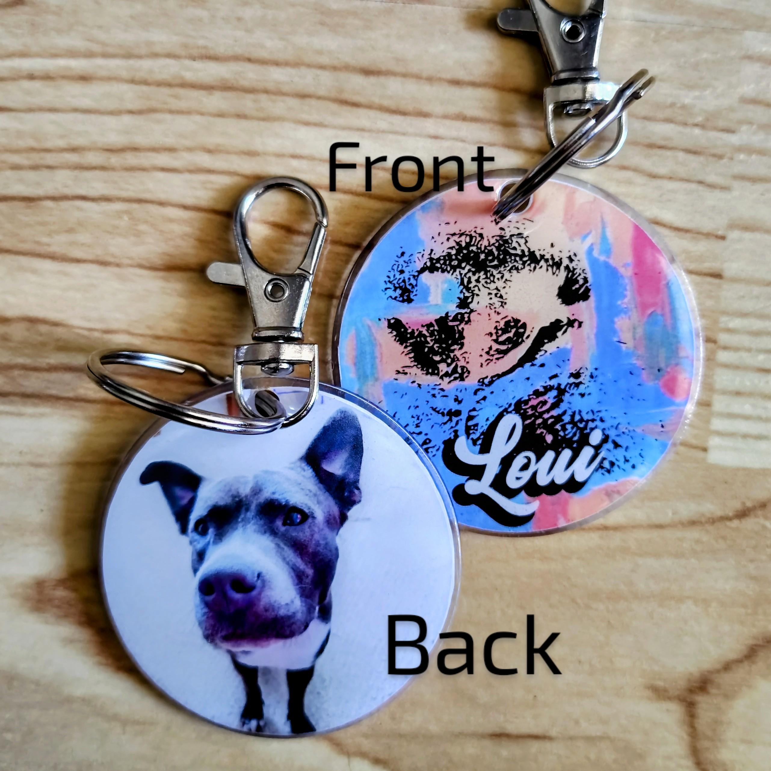 Custom Resin Pet Memorial Keychain – Personalized Photo & Paw Print - Thumbnail 2