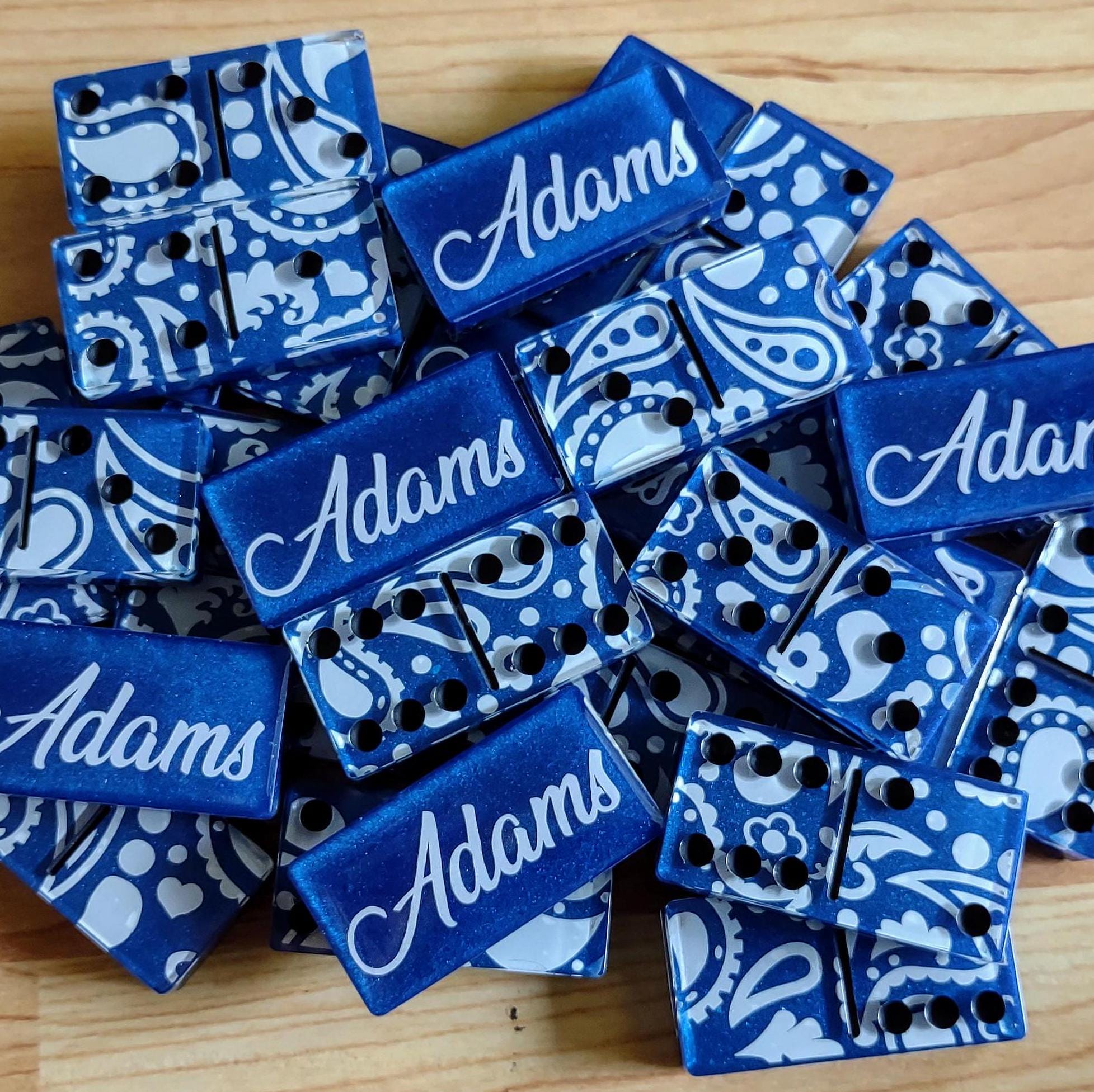 Bandana Resin Dominoes – Handmade Double-Six Set - Thumbnail 3