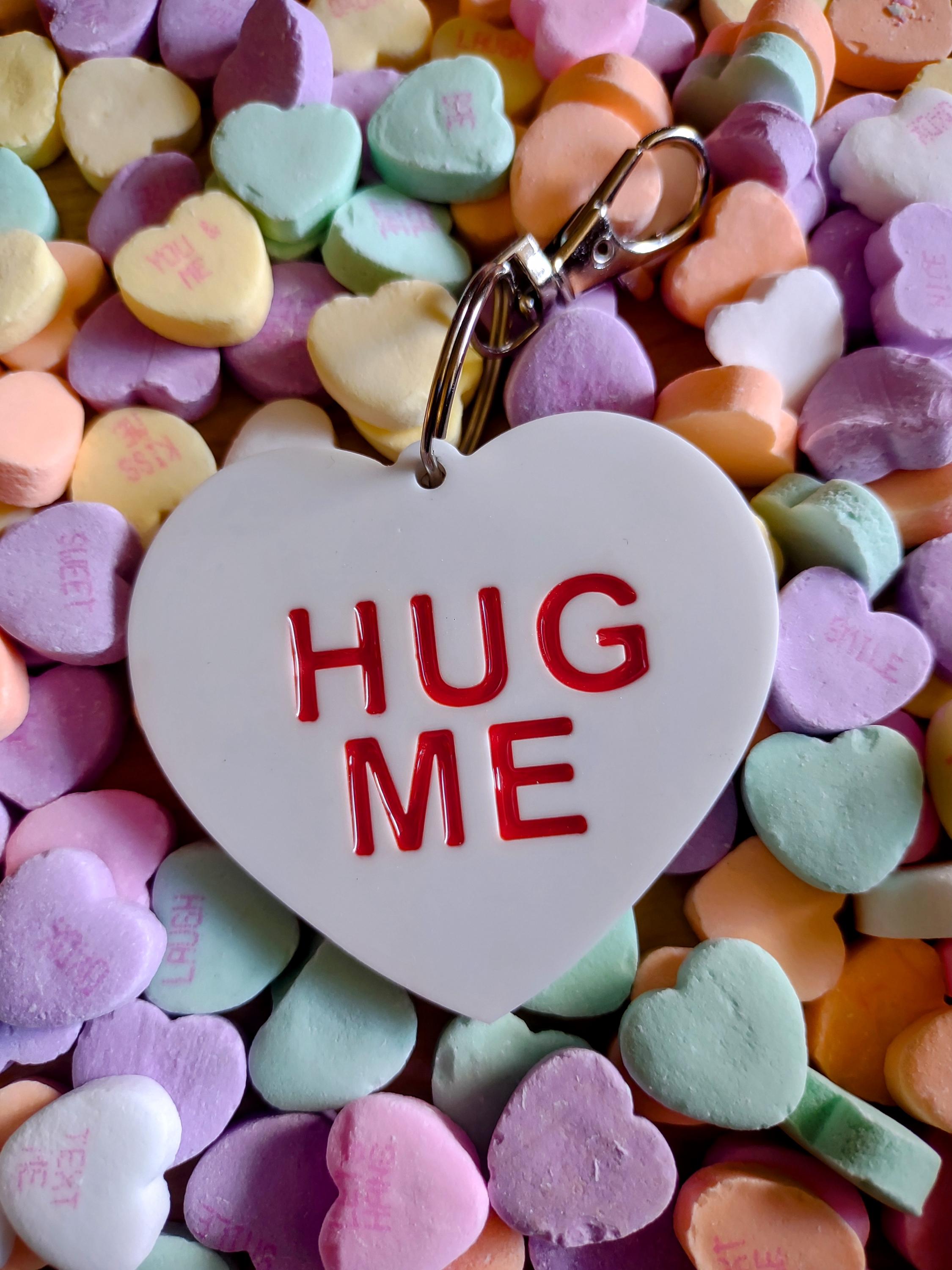 Handmade Resin Conversation Heart Keychains – Personalized Candy-Inspired Charms - Thumbnail 2