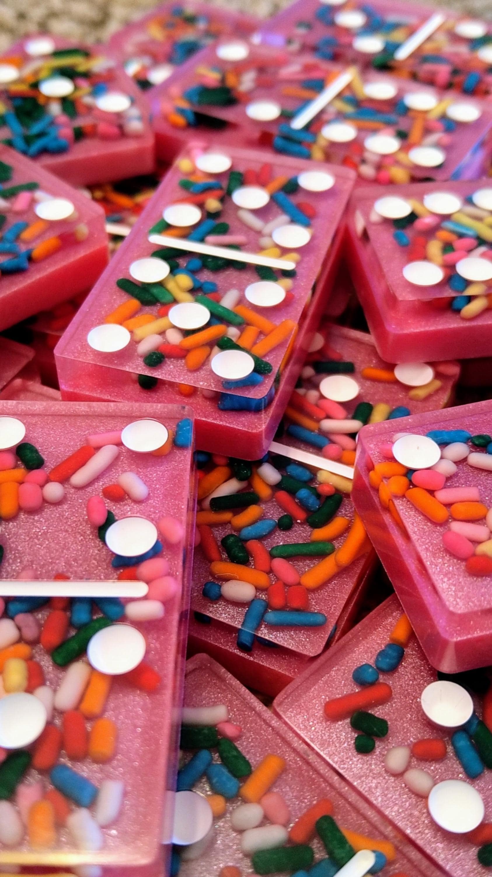 Sprinkle Resin Dominoes – Handmade Double-Six Set - Thumbnail 2
