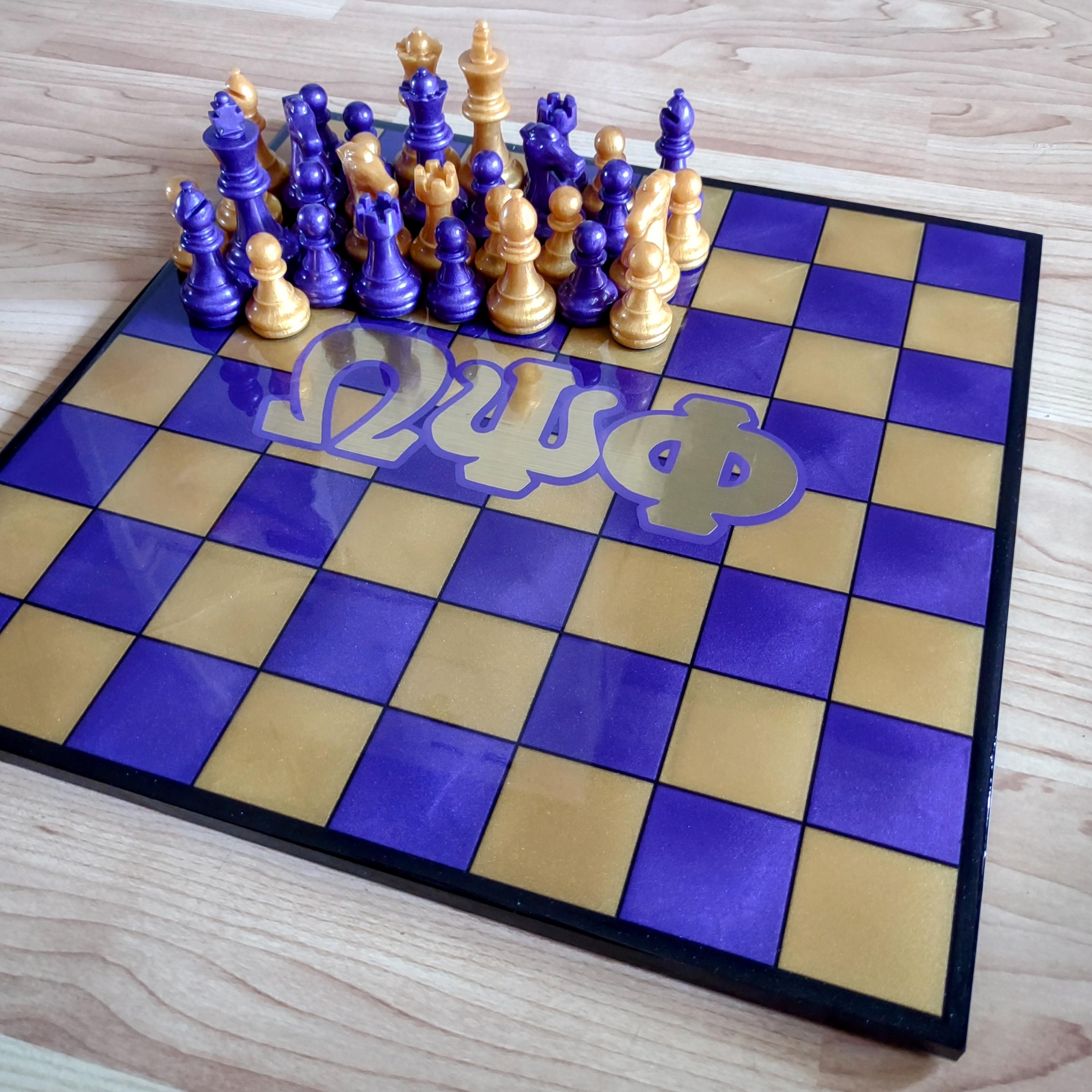 Personalized Resin Chess Set – Handmade with Custom Names or Logos - Thumbnail 5