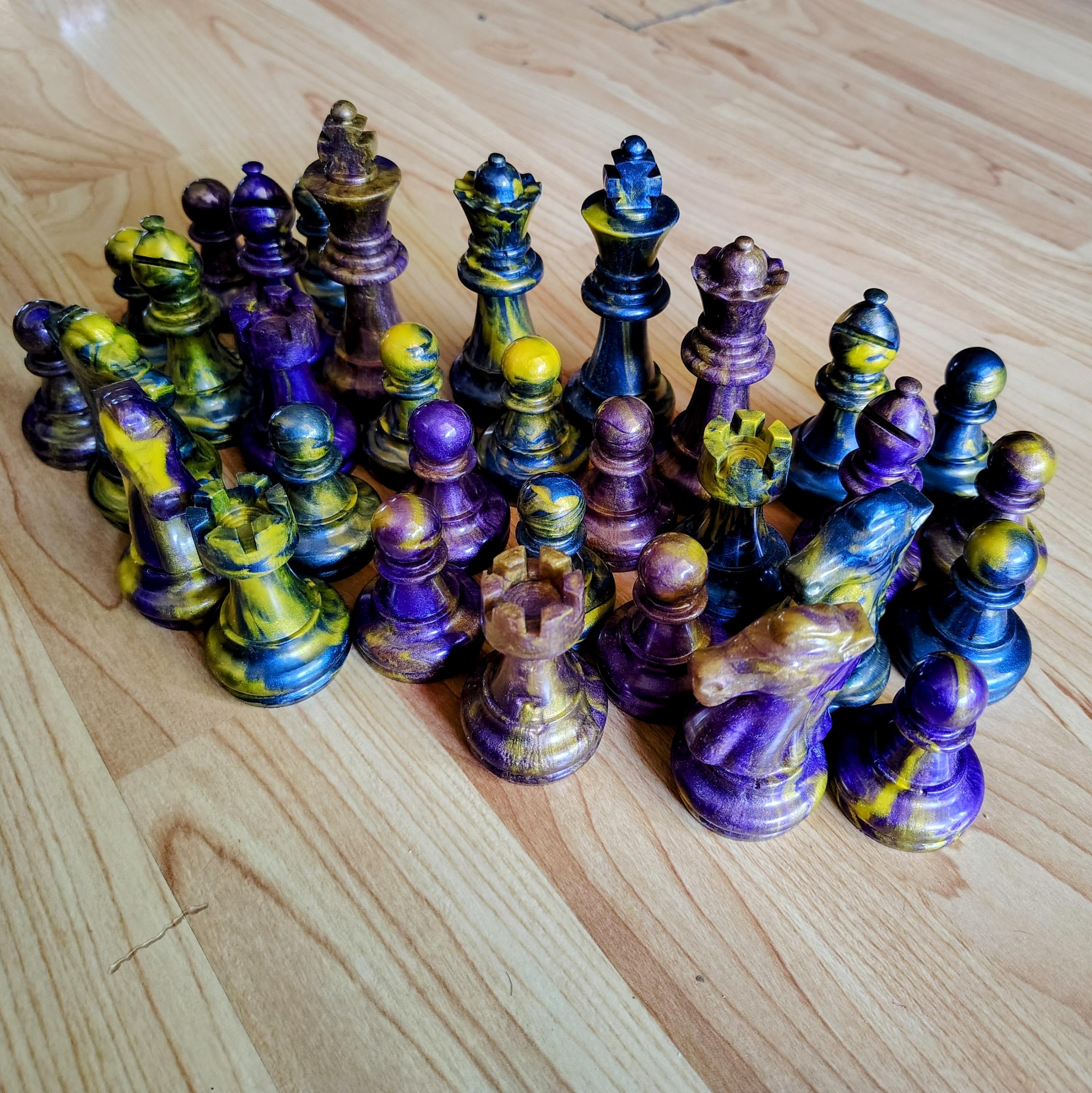 Resin Chess Pieces – Handmade Replacement Set (No Board) - Thumbnail 2