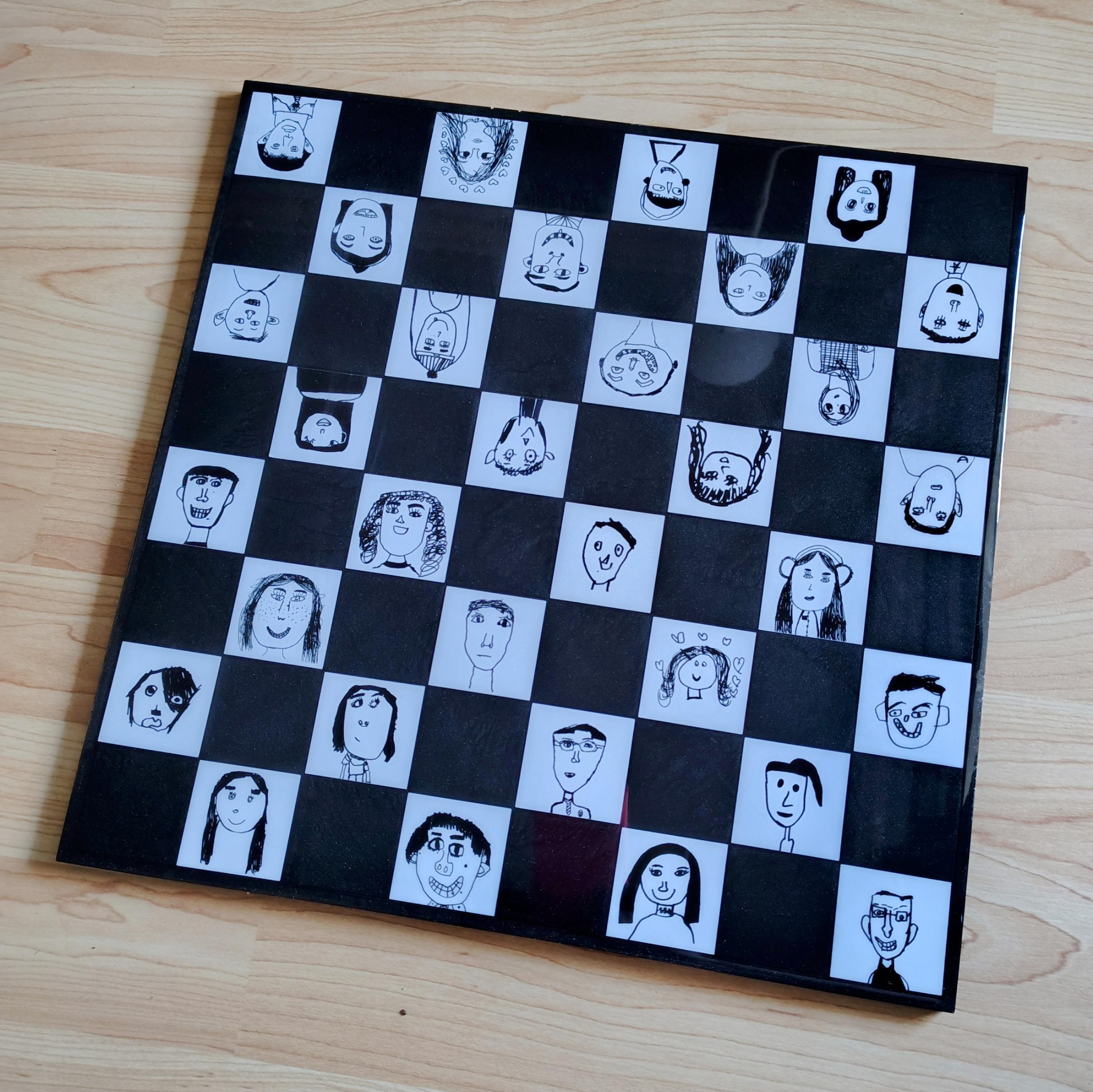15-Inch Custom Resin Chess & Checkers Set – Personalized with Photos - Thumbnail 3