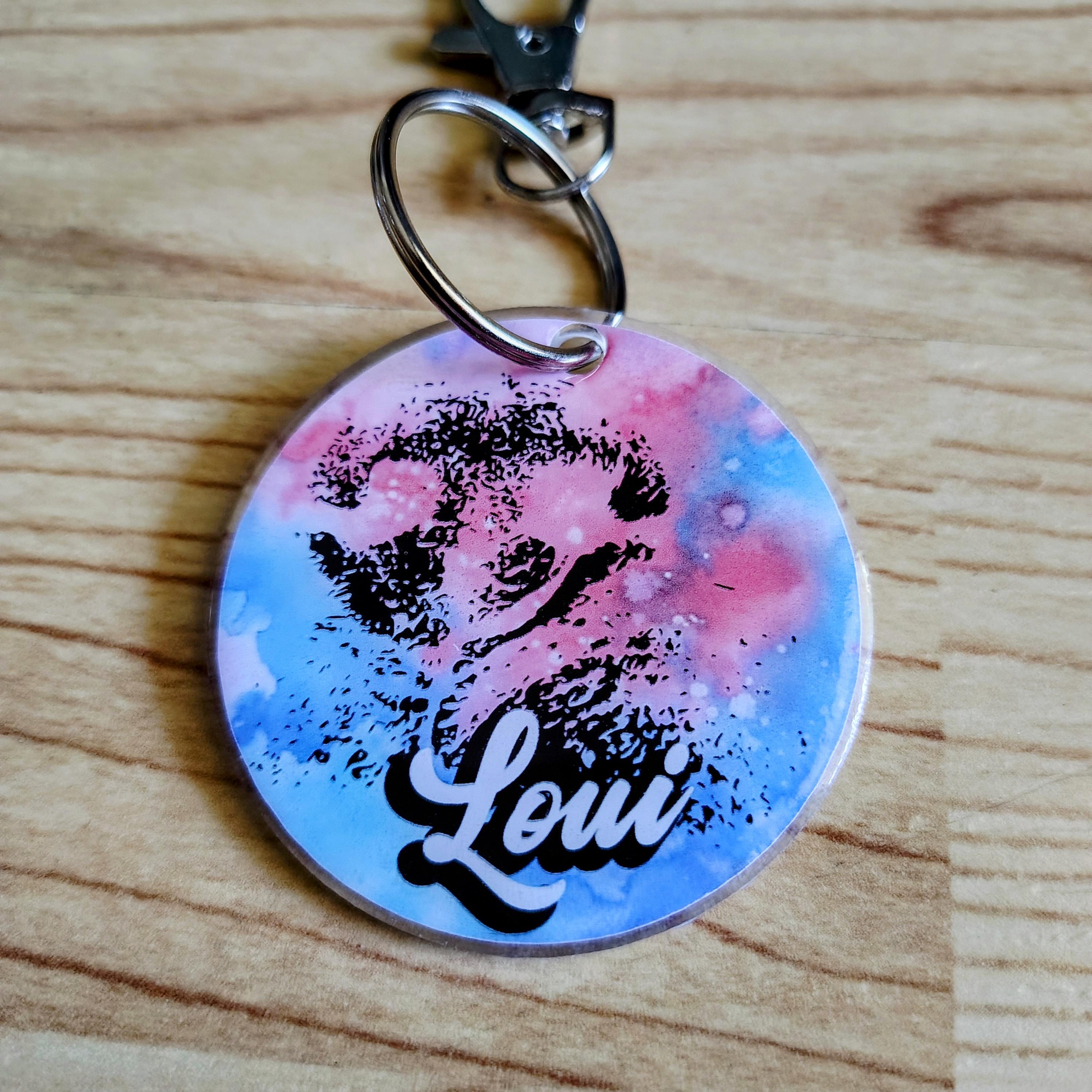 Custom Resin Pet Memorial Keychain – Personalized Photo & Paw Print - Thumbnail 5