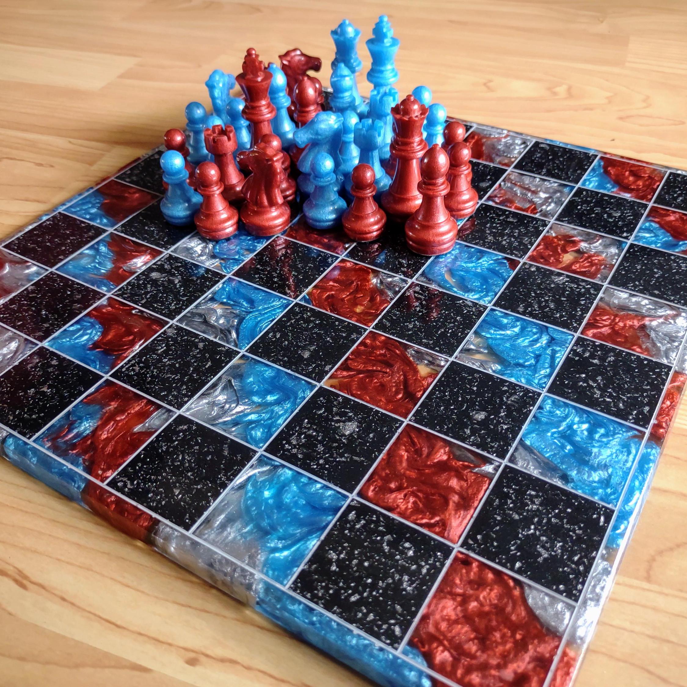 Custom Resin Chess Set – Handmade Personalized Game - Thumbnail 5