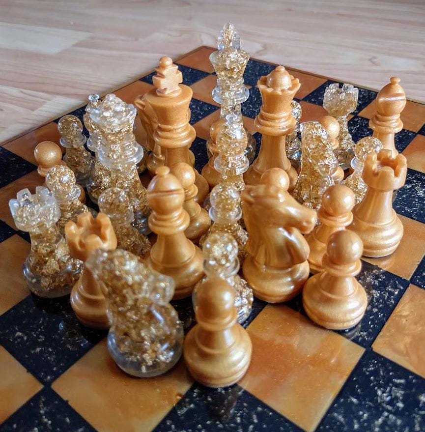 Resin Chess Pieces – Handmade Replacement Set (No Board) - Thumbnail 7