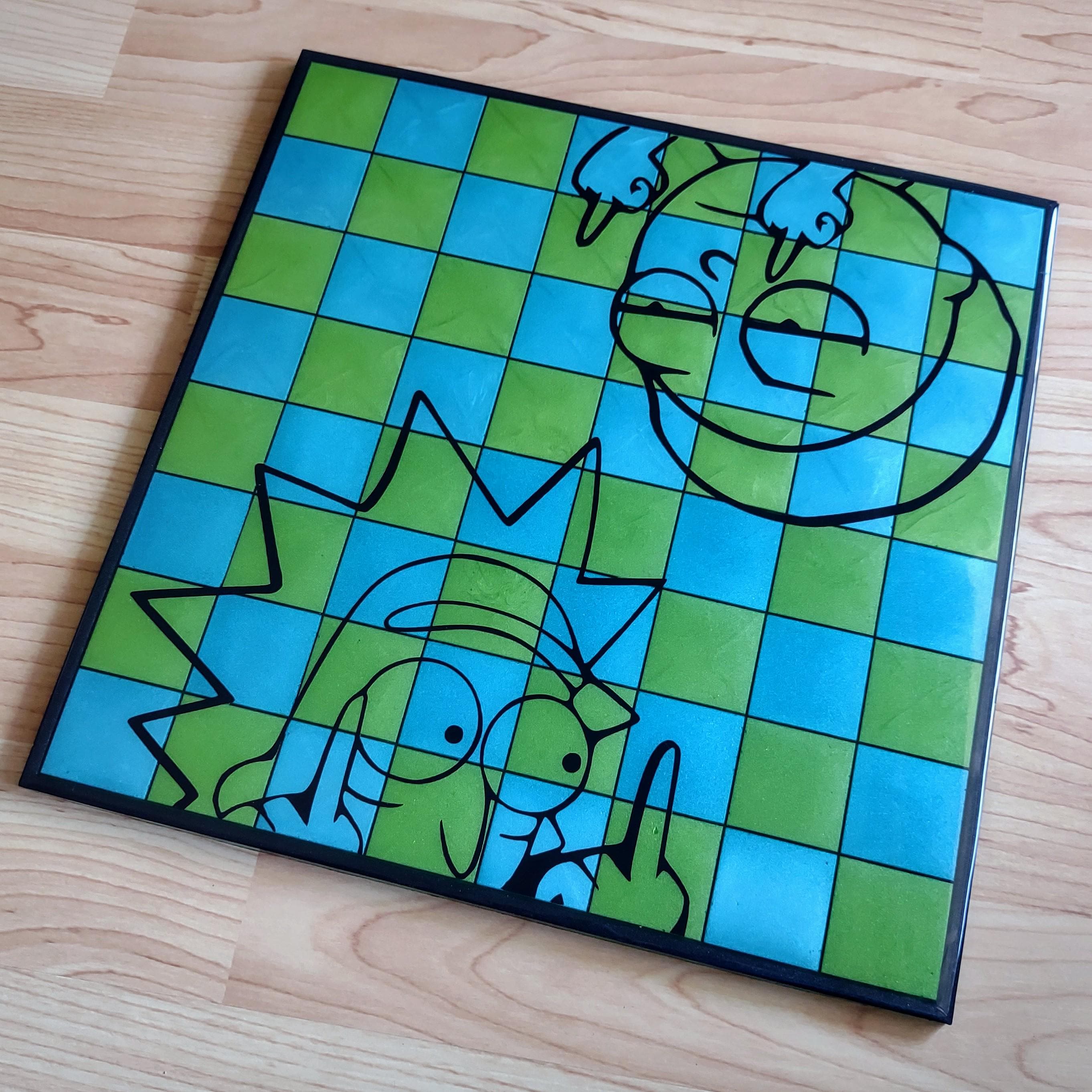 Resin Chess & Checkers Board – Handmade Game Board - Thumbnail 2