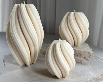 WAVE - Bougie tendance, Bougie tourbillonnante, Tendance Instagram, Cadeau, Décoration d'intérieur