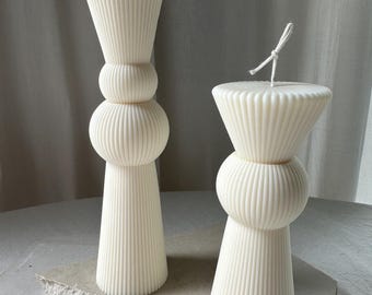 MÜHLE - Bougie pilier, bougie rainurée, décoration d'intérieur