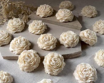 PIVOINES - Bougie décorative, bougie pivoine, bougie fleur, décoration de mariage, cadeau invité, cadeau de mariage, décoration de table