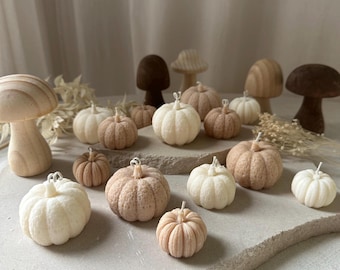 PUMPKIN Candle – Decorative autumn candle made from rapeseed wax | Vegan pumpkin candle | Handmade autumn decoration | Minimalist decorative candle