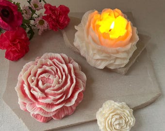 XL PEONY - Bougie décorative, bougie fleur esthétique, bougie fleur, décoration mariage, Saint Valentin, décoration de table