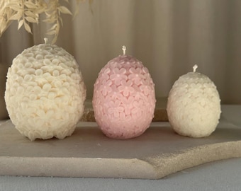 ŒUF FLEURI - Bougie décorative, décoration de Pâques, bougies printanières, cadeau de Pâques, bougie de Pâques