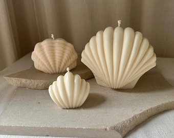 Coquillage - Bougie décorative, Coquillage, Coquille Saint-Jacques, Été, Brise d'été, Décoration d'intérieur, Décoration de table