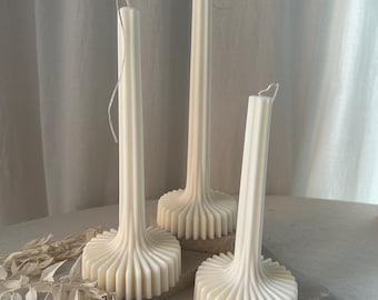 TIGE RAINURÉE - Bougie pilier, Bougie avec rainures, Bougie bâton, Décoration intérieure
