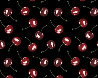 Dark Cherry Seamless Pattern PNG: Red & Black Digital Paper (Scrapbooking, Printing, Crafts)