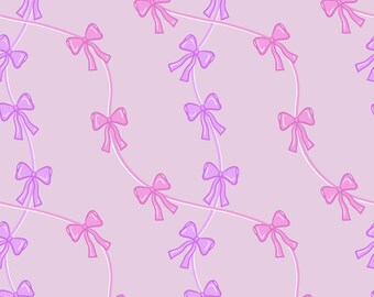 Girly Pink Bow Wallpaper | Seamless Digital Paper for Crafts (PNG Instant Download)