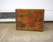 Mid Century Wood Crate Vintage Canada Dry Soda Crate Old Wooden Box Crate Soda Pop Wooden Box Rustic Home Storage Man Cave Decor