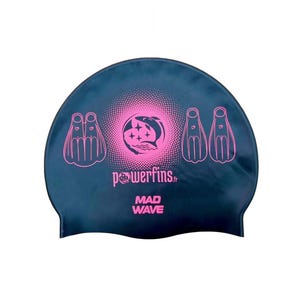 PowerFins x Mad Wave Silicone Swim Cap – Limited Edition Finswimming Design